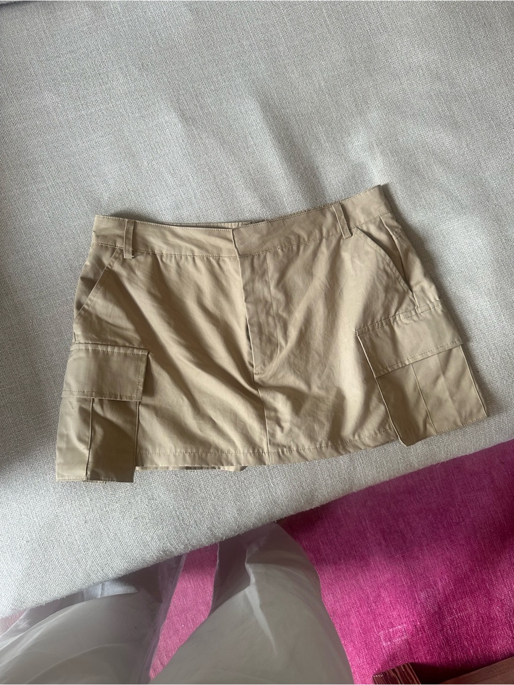 Zara Khaki Cargo Mini Skirt-Style Shorts